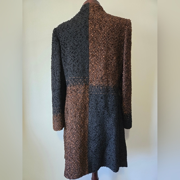 KATHLEEN WEIR-WEST Unique Handwoven Designer Two-Tone Women's Coat. Size Sm-M - Picture 7 of 15